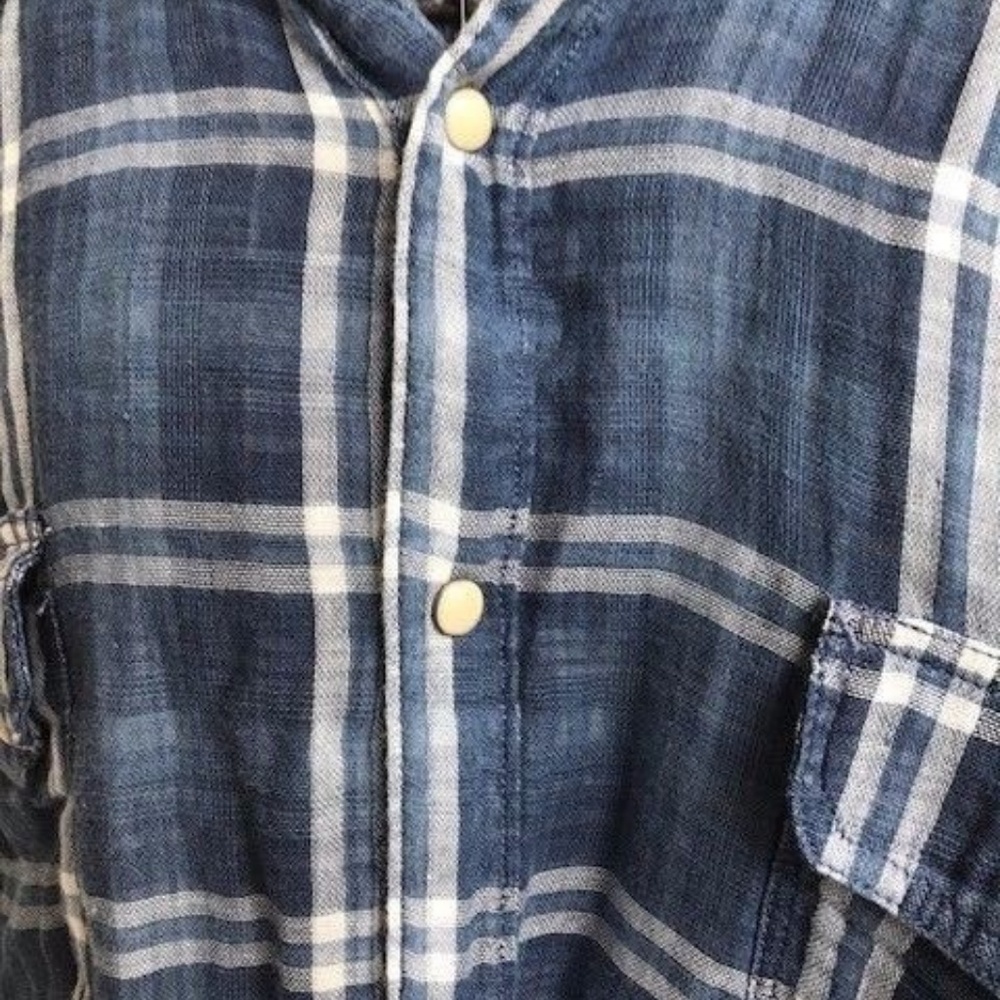 Lucky Brand XL Blue Indigo Western Pearl Snap NWT - Picture 3 of 8